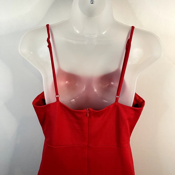 Lulus Red Ruffled Bodycon Mini Dress | Stretchy | Adjustable Straps | Size Large - Picture 5 of 7